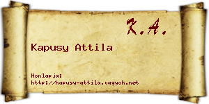 Kapusy Attila névjegykártya